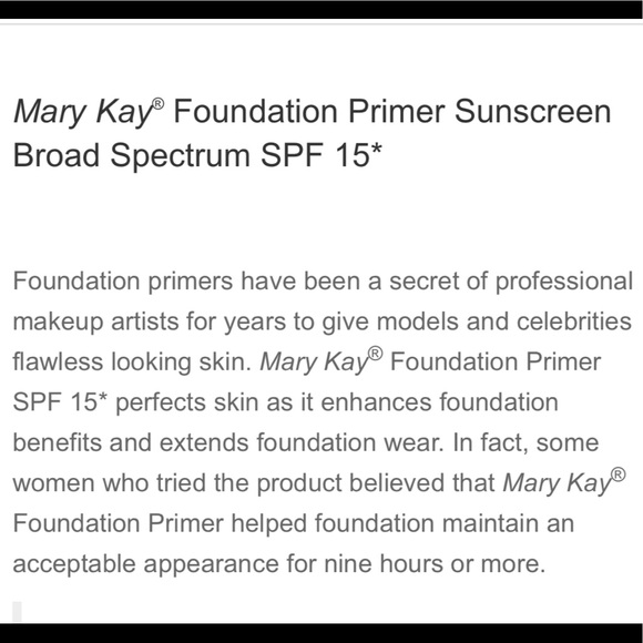 Mary Kay Makeup Mary Kay Foundation Primer Sunscreen Spf 5 Poshmark